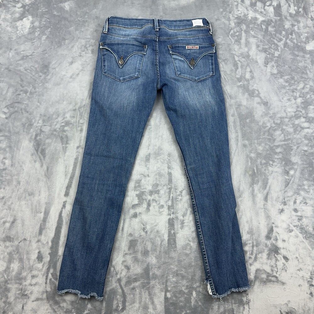 Hudson Cat Mid Rise Skinny Jeans Womens Size 27 Blue Step Hem Back Flap Pockets - Picture 2 of 14